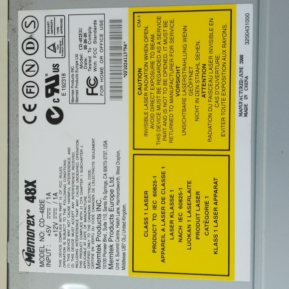 Memorex 48x CD ROM Internal Drive for PC - Picture 3 of 7